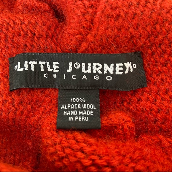 Handmade Alpaca Wool Peruvian Kitty Hat (Orange) - Picture 4 of 6